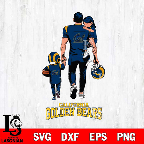 California Golden Bears Father And Son Football SVG DXF EPS PNG FILE,NCAA SVG, Father day Digital Download,Instant Download, Silhouette