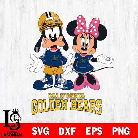 California Golden Bears Goofy and Minnie mouse Football SVG DXF EPS PNG FILE,NCAA svg ,Football Digital Download,Instant Download, Silhouette