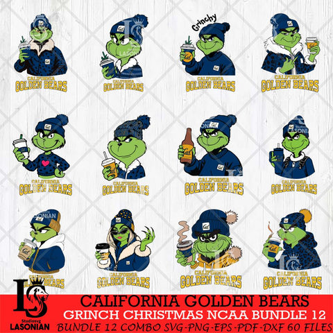 California Golden Bears Grinch Christmas NCAA Bundle 12 Svg Eps Dxf Png File,Cricut files, Digital Download, Instant Download