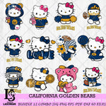 California Golden Bears Hello Kitty Bundle 12 SVG Svg Eps Dxf Png File, Digital Download, Instant Download