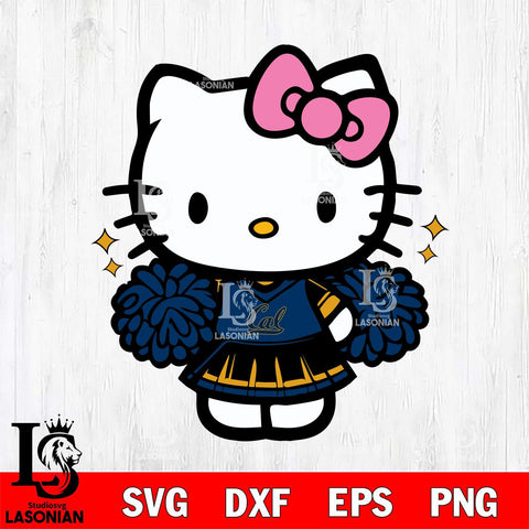 California Golden Bears Hello Kitty Cheerleader Svg Eps Dxf Png File, Digital Download, Instant Download