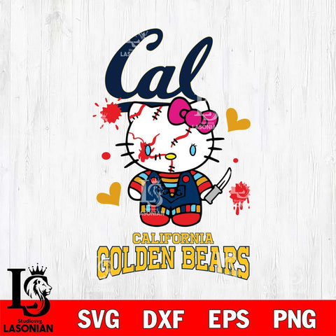 California Golden Bears Hello Kitty Horror 2 Svg Eps Dxf Png File, Digital Download