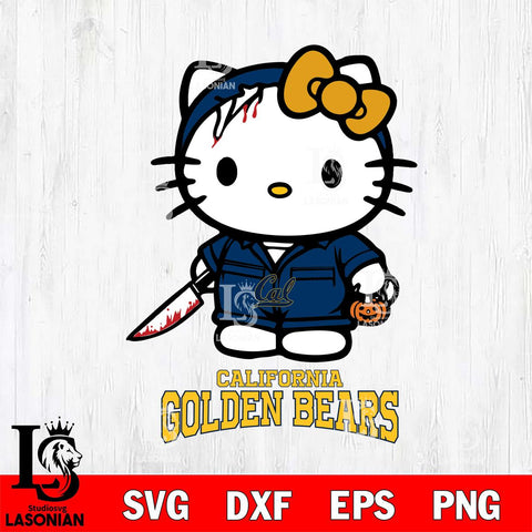 California Golden Bears Hello Kitty Horror 5 Svg Eps Dxf Png File, Digital Download