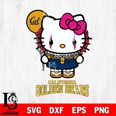California Golden Bears Hello Kitty Horror 7 Svg Eps Dxf Png File, Digital Download