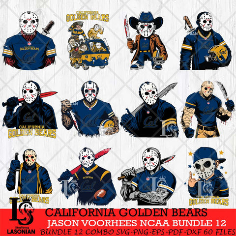 California Golden Bears Jason Voorhees Horror Bundle 12 SVG Eps Dxf Png File, bundle NCAA svg, Digital Download, Instant Download