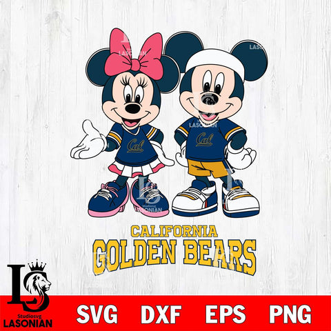 California Golden Bears Mickey And Minnie Football Svg Eps Dxf Png File, NCAA svg , Digital Download , Instant Download, Cricut File