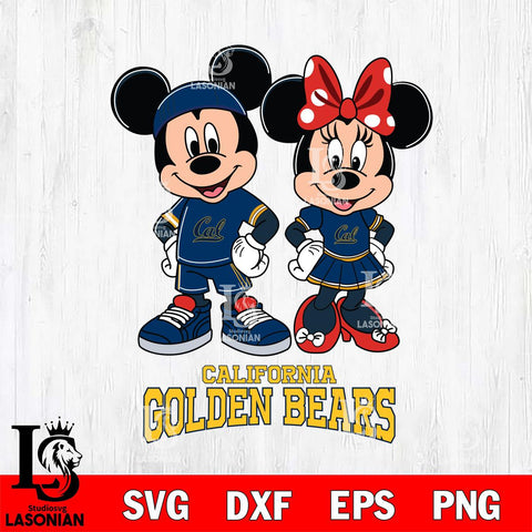 California Golden Bears Mickey And Minnie Rugby Svg Eps Dxf Png File, NCAA svg , Digital Download , Instant Download, Cricut File