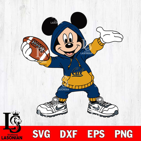 California Golden Bears Mickey Disney Football Christmas File Cut, NCAA SVG DXF EPS PNG FILE, Digital Download , Criucut , Silhouette