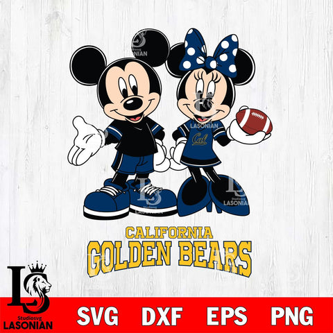 California Golden Bears Mickey Minnie Football Svg Eps Dxf Png File, NCAA svg , Digital Download , Instant Download, Cricut File