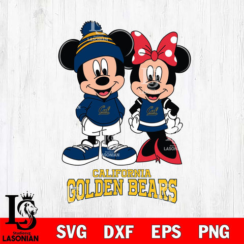 California Golden Bears Mickey Minnie Mouse Cute Football Svg Eps Dxf Png File, NCAA svg , File Cut , Digital Download , Instant Download, Cut Svg Files