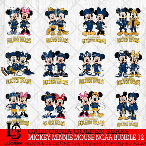 California Golden Bears Mickey Minnie Mouse NCAA Bundle 12 Svg Eps Dxf Png File, Bundle NCAA svg , File Cut , Digital Download , Instant Download, Cut Svg Files