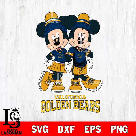 California Golden Bears Mickey Minnie Valentine Football Svg Eps Dxf Png File, NCAA svg , Digital Download , Instant Download, Cricut File