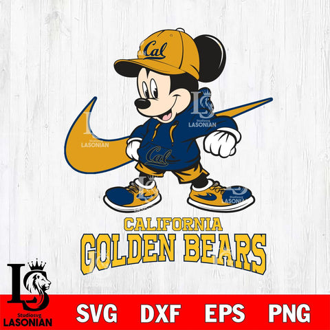 California Golden Bears Mickey Mouse NIKE, Svg Eps Dxf Png File, Digital Download