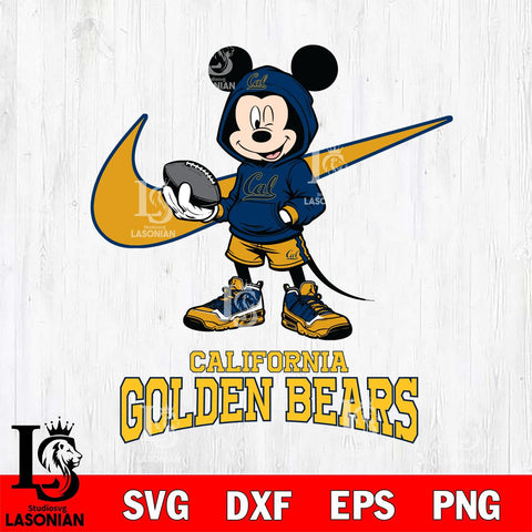 California Golden Bears Mikey Mouse Disney NIKE, Svg Eps Dxf Png File, Digital Download