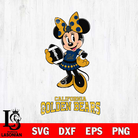 California Golden Bears Minnie Mouse, Svg Eps Dxf Png File, Digital Download