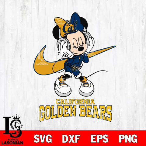 California Golden Bears Minnie Mouse Dancing NIKE, Svg Eps Dxf Png File, Digital Download