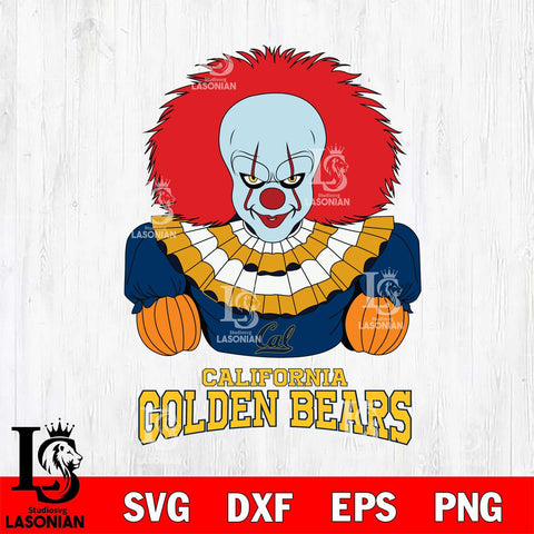 California Golden Bears Pennywise Horror Sport 3 Svg Eps Dxf Png File, Digital Download