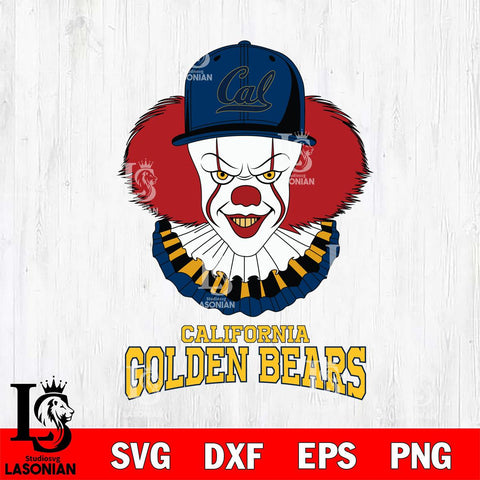 California Golden Bears Pennywise Horror Sport 4 Svg Eps Dxf Png File, Digital Download