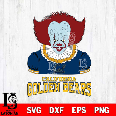 California Golden Bears Pennywise Horror Sport 5 Svg Eps Dxf Png File, Digital Download
