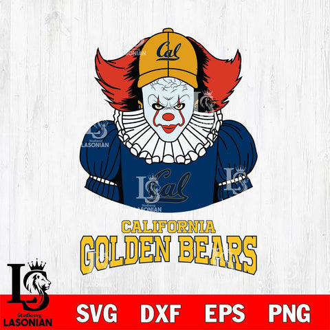 California Golden Bears Pennywise Horror Sport 7 Svg Eps Dxf Png File, Digital Download