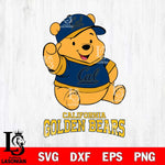 California Golden Bears Pooh Bear Disney, Svg Eps Dxf Png File, Digital Download