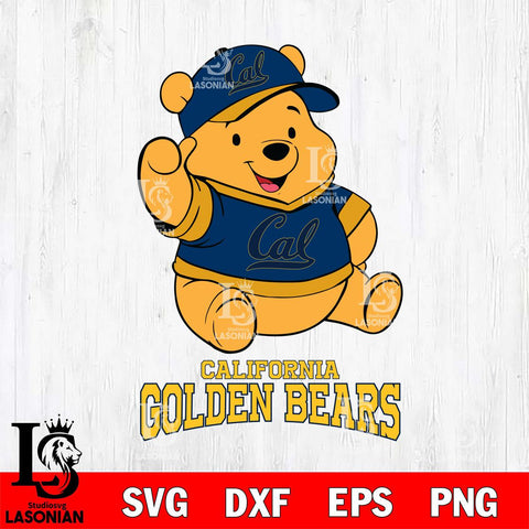 California Golden Bears Pooh Bear Disney, Svg Eps Dxf Png File, Digital Download