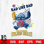 California Golden Bears Stitch Love Rad Like Dad SVG DXF EPS PNG FILE, NCAA File Cut,Digital Download,Instant Download