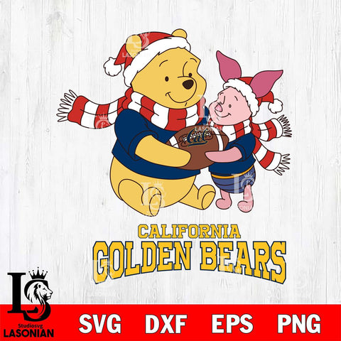 California Golden Bears Winnie the Pooh & Piglet Football Cricut,Christmas SVG DXF EPS PNG FILE, NCAA Digital Download,Instant Download, Silhouette