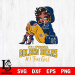 California Golden Bears #1 beauty Black Fan Girl, Svg Eps Dxf Png File, Digital Download