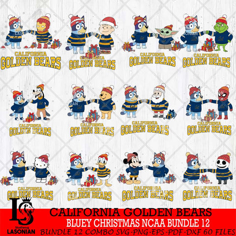 California Golden Bears  Bluey friends christmas NCAA Bundle File Cut,Bundle NCAA SVG DXF EPS PNG FILE, Digital Download,Instant Download, Silhouette
