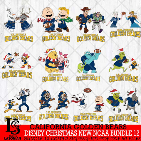 California Golden Bears  Disney Christmas New NCAA Bundle 12 Cricut,Christmas SVG DXF EPS PNG FILE, BUNDLE NCAA Digital Download,Instant Download, Silhouette