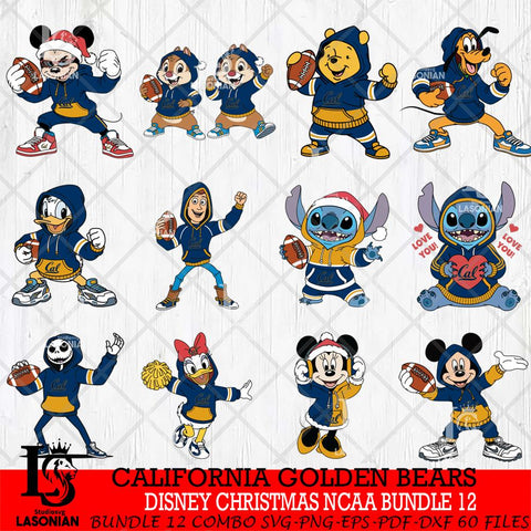 California Golden Bears  Disney christmas NCAA Bundle File Cut, Bundle NCAA SVG DXF EPS PNG FILE, Digital Download , Criucut , Silhouette