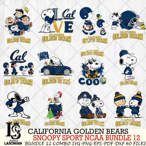 California Golden Bears  Snoopy NCAA Bundle 12 SVG Svg Eps Dxf Png File, Digital Download