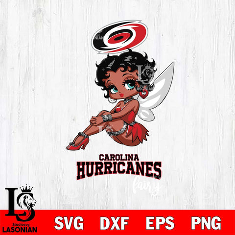 Carolina Hurricanes Beauty Black Fairy Betty Boop, Svg Eps Dxf Png File, Digital Download