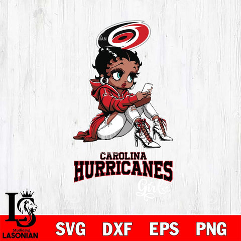 Carolina Hurricanes Beauty Black Fan Girl Football, Svg Eps Dxf Png File, Digital Download