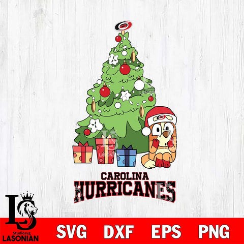 Carolina Hurricanes Bluey Chilli Christmas Tree Svg Eps Dxf Png File, Digital Download