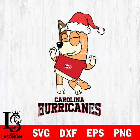 Carolina Hurricanes Bluey Chilli Happy Christmas Svg Eps Dxf Png File, Digital Download