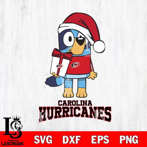 Carolina Hurricanes Bluey Christmas Svg Eps Dxf Png File, Digital Download