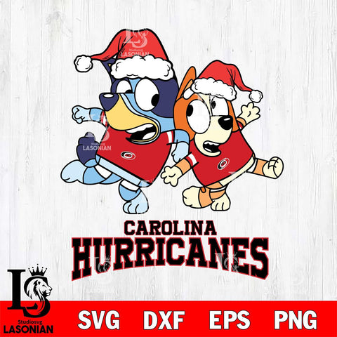 Carolina Hurricanes Bluey Christmas Holiday Svg Eps Dxf Png File, Digital Download