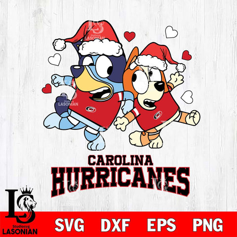 Carolina Hurricanes Bluey Christmas NFL Svg Eps Dxf Png File, Digital Download