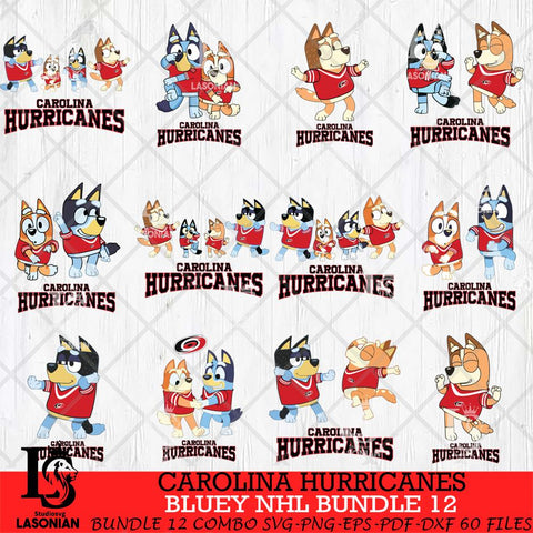 Carolina Hurricanes Bluey Dace Mode NHL Bundle 12 SVG Eps Dxf Png File, Digital Download, Instant Download
