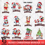 Carolina Hurricanes Bluey Happy Christmas Bundle 12 Svg Eps Dxf Png File, Digital Download