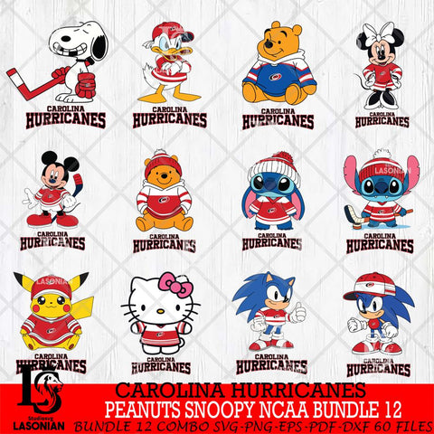 Carolina Hurricanes Disney Hockey NHL Bundle 12 SVG DXF EPS PNG FILE,NHL Bundle File Cut,Disney Digital Download,Instant Download, Silhouette