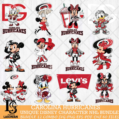 Carolina Hurricanes Disney character NHL Bundle 12 Svg Eps Dxf Png File, Digital Download, Instant Download