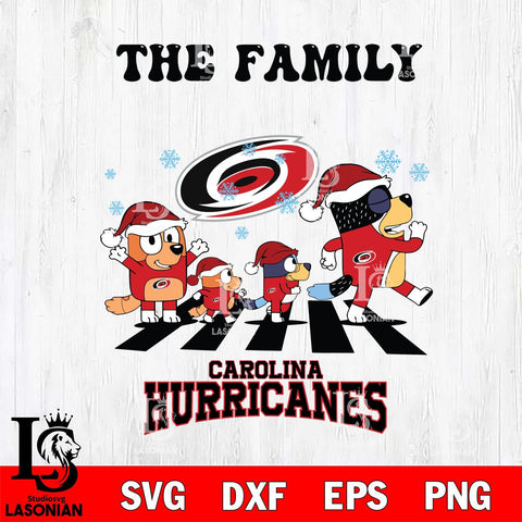 Carolina Hurricanes Family Bluey Christmas Svg Eps Dxf Png File, Digital Download