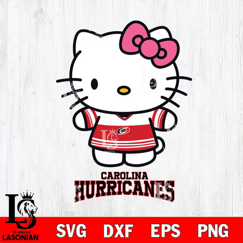 Carolina Hurricanes Hello Kitty NHL Hockey SVG DXF EPS PNG FILE,NHL File Cut,Disney Digital Download,Instant Download, Silhouette