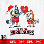 Carolina Hurricanes Love Bluey Christmas Svg Eps Dxf Png File, Digital Download