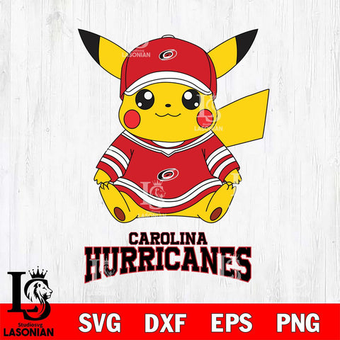 Carolina Hurricanes Pikachu NHL Hockey SVG DXF EPS PNG FILE,NHL File Cut,Disney Digital Download,Instant Download, Silhouette