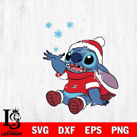 Carolina Hurricanes Stitch Wearing Winter Scarf Svg Eps Dxf Png File, Digital Download, Instant Download