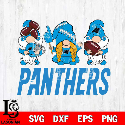 Carolina Panthers 3 Gnomes Football Svg Eps Dxf Png File, Digital Download, Instant Download